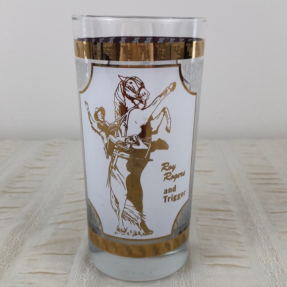 Vintage 22K Roy Rogers and Trigger Glass